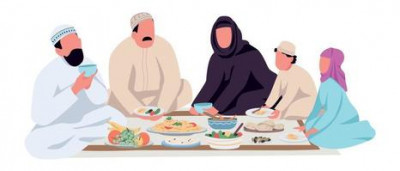 family-eating-semi-flat-color-characters-vector.webp